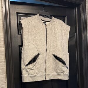 Zara Gray Sleeveless Jacket with Black Accents (L)